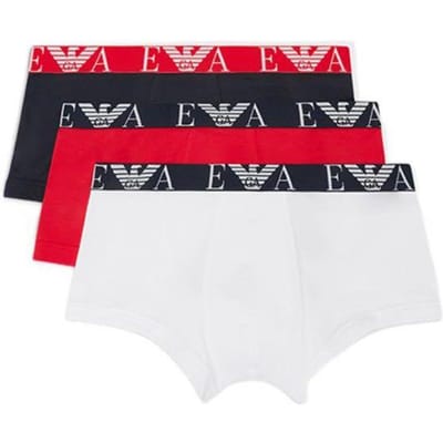 Emporio Armani Lente/Zomer 22 Effen Logo Ademende Tailleband Boxer Briefs Herenondergoed Meerkleurig 111357-2R715-97010 XL black