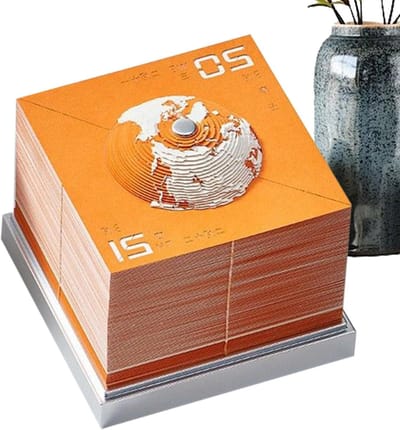 3D Kalender Aardbol - Bureaukalender Notitieblok - Schema Beheer - Papieren Sculptuur Ontwerp - 87x87x89cm - Meerdere Kleuren