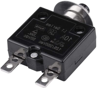 Thermoschakelaar - Stroomonderbreker Overbelastingsbeveiliging - Circuit Beschermen - Handmatige Reset - 10 Ampère - Zwart