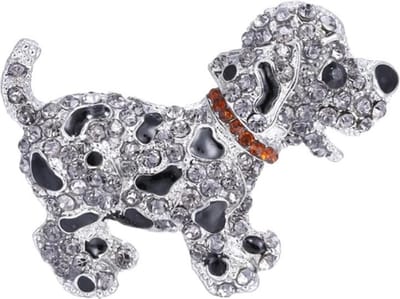 Fako Bijoux® - Broche - Puppy - Kristal - 53x40mm - Zwart