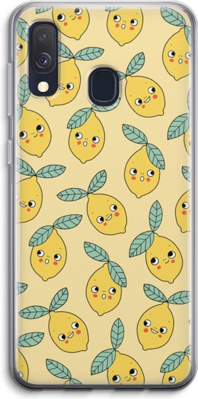 Case Company® - Hoesje geschikt voor Samsung Galaxy A40 hoesje - Citroenen - Soft Cover Telefoonhoesje - Bescherming aan alle Kanten en Schermrand