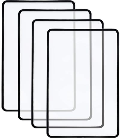 Dailygoods- Vergrootglas 3x Vergroting - Handheld Vergrootglas - Rechthoekig Vergrootglas - 4 Stuks - 12 x 18 cm - Transparant Zwart Frame - Loep