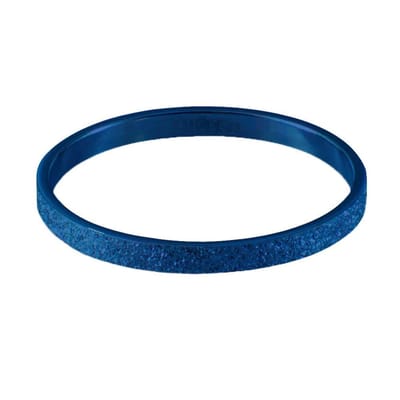 Quiges Stapelring Dames - Vulring Glitter - RVS Blauw - Maat 21 - Hoogte 2mm
