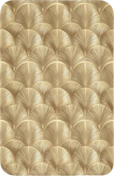 WC mat 40x60 cm - Antislip - Patroon - Waaier - Goud - Toiletmat - Vloermat - Douchemat - Toilet tapijt - Toiletmatten