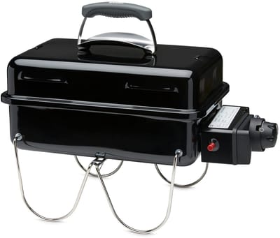 Dailygoods- Gasbarbecue Compact - Gasbarbecue voor onderweg - Porseleinen geëmailleerde schaal - Inklapbare poten - Lichtgewicht en draagbaar - Grilloppervlak 42 x 26 cm - Barbecue