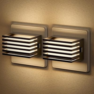 Verte Stekkerspot Dimbaar - Nachtlamphouder - Nachtlamp met Schemersensor - Dimbaar 30/60/100 Lm - 3000 K - Warmwitte Lamphouder voor Slaapkamer - Badkamer - Gang - Set van 2