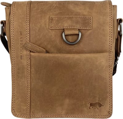 Arrigo Schoudertas - Tassen Dames – Tassen Heren - Crossbody - Leer - Taupe