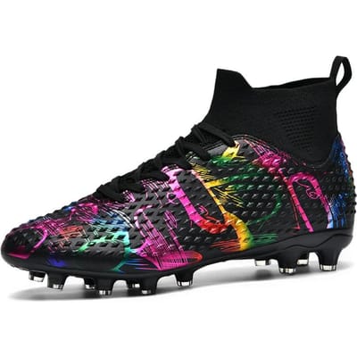 Nouvelles Chaussures de Football pour Hommes Vêtements de Sport Résistantes Chaussures de Football Professionnelles Étudiants Gazon Intérieur Entraînement de Société Crampons de Football pour Enfants 31 black