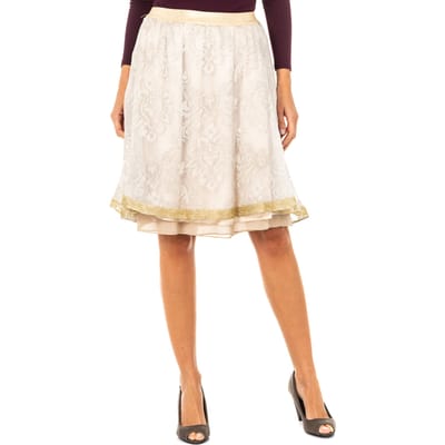 Vrouwenrok met hoge elastische taille en chiffon voering JWKG01