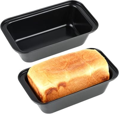 Ynkkvre - Rechthoekige Bakvorm - Koolstofstaal Bakvorm - Gelijkmatig Bruin Bakken En Snelle Warmtegeleiding - 2 Stuks - Voor air fryer En Cake Zilver