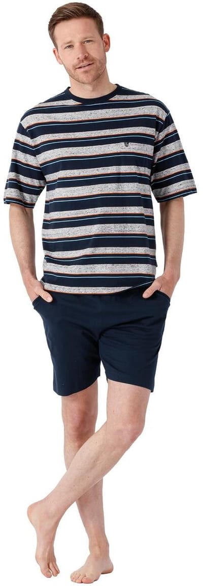 Blauw gestreepte heren shortama van Hajo - Blauw - Maat - 58