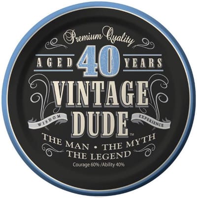 BIGIEMME SRL - Set van verjaardag bordjes Vintage Dude