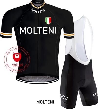 Retro Wielertenue Molteni Zwart - REDTED - S