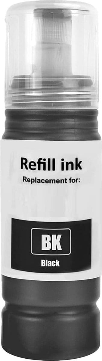 Huismerk geschikt voor Epson T6641 Zwarte Inktfles - Geschikt voor EcoTank ET-2500 - ET-2550 - ET-2600 - ET-2650 - ET-4500