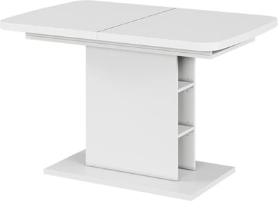 Vicco Eettafel Fenaro, Wit, 120-160 x 80 cm met open compartimenten