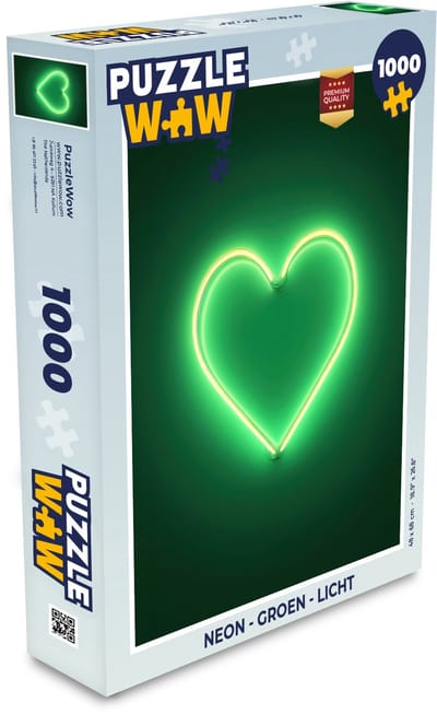 Puzzel Neon - Groen - Licht - Legpuzzel - Puzzel 1000 stukjes volwassenen