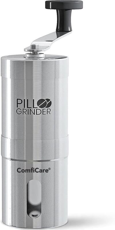 ComfiCare® Metalen pillenvergruizer - Voor harde pillen - Grote & harde pillen - Pillenmaler - Tabletvergruizer - Pil crusher - Pill grinder - RVS