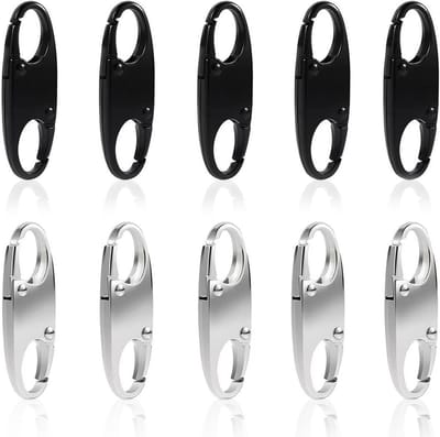 Reis Slotjes - Rits Beveiliging - Bagage Beveiligen - Dubbele Opening - 10 Stuks - Zwart Zilver