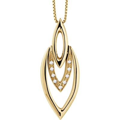FLAME Ketting Diamonds 0.050 Cts Yellow Gold