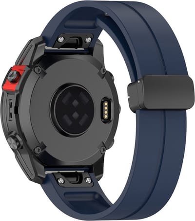 Siliconen bandje - geschikt voor Garmin Fenix 5S / 5S Plus / 6S / 6S Pro / 7S / 7S Pro / 8 (43 mm) / Approach S12 / S42 / S70 42 mm / Epix Pro (Gen 2) 42 mm / D2 Delta S / Descent Mk2S / Mk3(i) 42 mm - donkerblauw