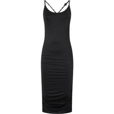 casual vrouwelijke kleding Pinko - glossy slim dress case - zwart