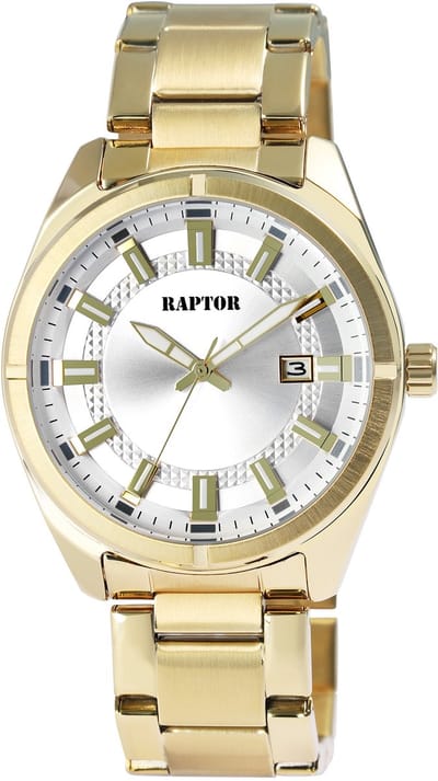 Raptor herenhorloge roestvrij staal van roestvrij staal met datumweergave, 3 ATM waterdicht