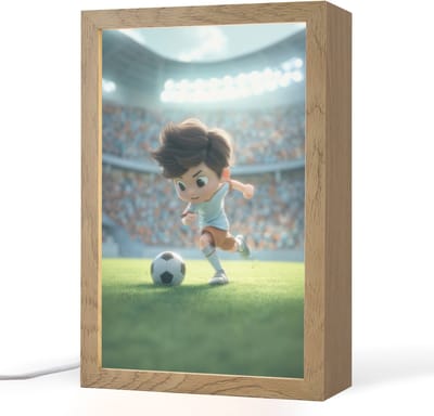 Nachtlampje 20x30 cm - Kinder lampje - Voetbal - Jongen - Stadion - Tafellamp kinderkamer - Slaapkamer lamp - Bedlamp kinderen - Kinderlampje stopcontact - Wandlamp babykamer - Nachtlampjes