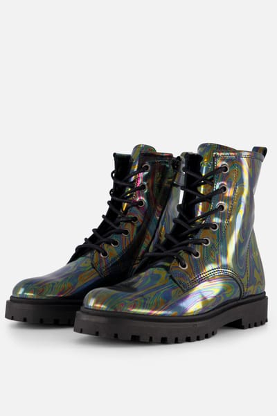 Giga Giga Veterboots Hollogram zwart Leer