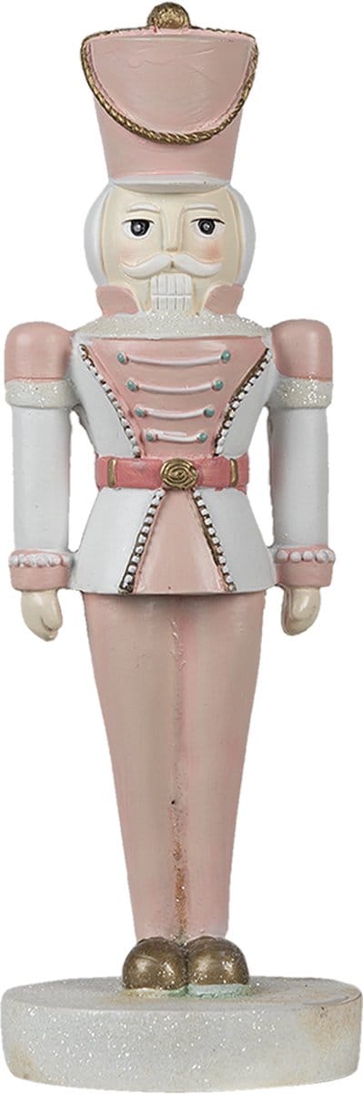 Clayre & Eef Beeld Notenkraker 10x9x26 cm Roze Polyresin Kerstdecoratie