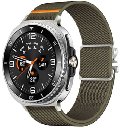 By Qubix - smartwatch bandje - Compatible Samsung bandje - Nylon bandje met Parachute sluiting - Groen - Geschikt voor Samsung Galaxy Watch 9 (40/44mm) - Watch 8 (40/44mm) - Watch 8 Classic (46mm)