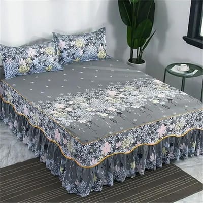 3-delige Bedrok Sprei Set Borduurwerk Bedrok Kussenslopen 3 Stuks/Set voor King/Queen Double 1.5/1.8/2M Laken Hoes 3PCS 200cmx220cm