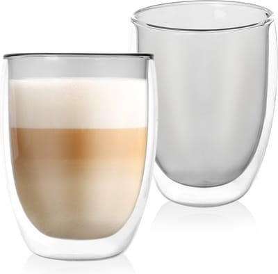 Thermische Glazen met Dubbele Wand voor Koffie Latte DOUBLE 370 ml 2 stuks - Koffieglazen - Theeglazen - Glazen - Dubbelwandig