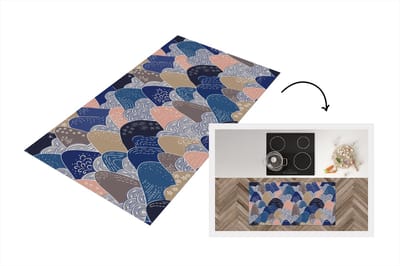 Keukenloper 120x60 cm - Keukenmat vinyl Berg - Pastel - Japans - Patronen - Keukenmatten loper - Keuken vloerkleed tapijt