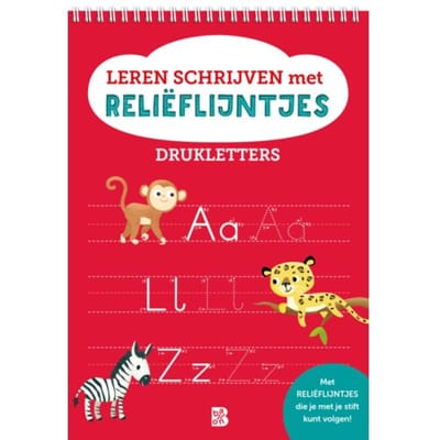 Leren schrijven met reliëflijntjes Drukletters Educatieve boeken (spelletjes en raadsels)