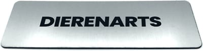 Deurbordje met tekst Dierenarts - Formaat 150 x 50 mm x 1,6 mm - Incl. plakstrip | Geborstelde RVS-look toplaag | Gratis Verzending | Decoporta