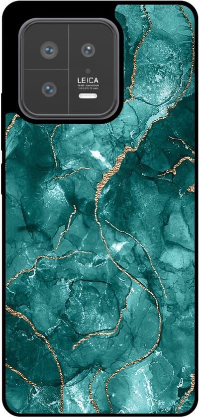 Smartphonica Telefoonhoesje Geschikt voor Xiaomi 13 met marmer opdruk - TPU backcover case marble design - Goud Groen geschikt voor Xiaomi 13