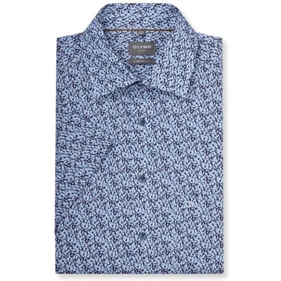 OLYMP Luxor Overhemd, Comfort Fit, New Kent, Marineblauw
