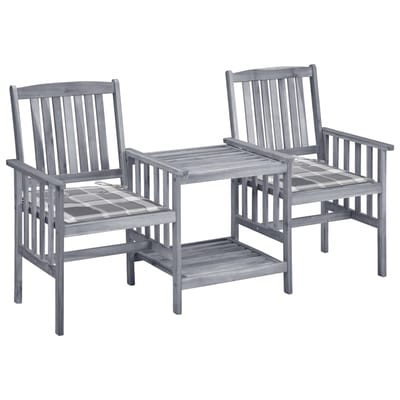 vidaXL - Tuinstoelen - met - tafeltje - en - kussens - massief - acaciahout