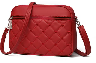 Dames Gesteppte Crossbody Tas - Kleine Hartgestikte PU-Leder Schoudertas - Meerderrits Casual Dagelijkse Tas