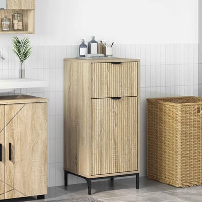 vidaXL - Badkamerkast - Sonoma - Eik - 39,5 - x - 36 - x - 88 - cm - Bewerkt - hout - & - Metaal
