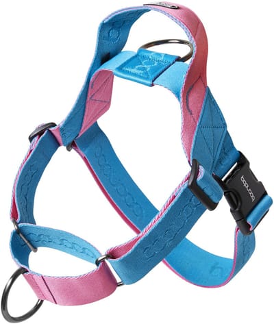 Boondog Martingale Hondentuig - Anti Trek - 2 Bevestigingspunten - Met Handvat - Meer Controle - Verstelbaar Harnas - Aqua/Pink - SM