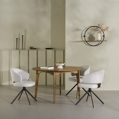 Eettafel Lerma - Mangohout - Naturel - 130x78,5x130 cm (BxHxD) - Ronde Tafel