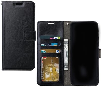 Bookcase Geschikt voor: Xiaomi Redmi A3 - Zwart - portemonnee hoesje - ZT Accessoires