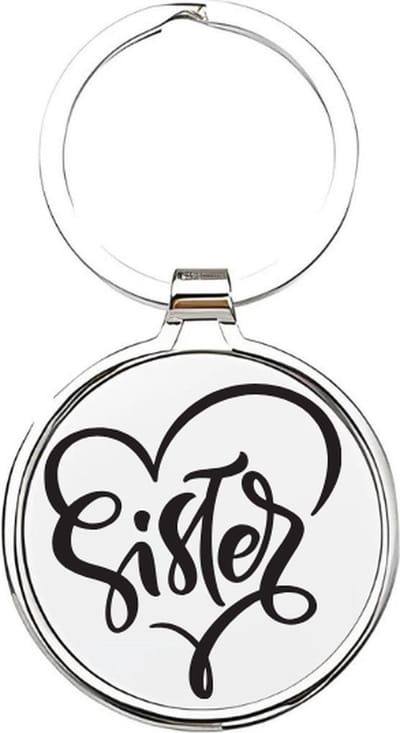 Akyol - Sister Sleutelhanger - zus - De liefste zus - Zus sleutelhanger - Zussen sleutelhanger - Sleutelhanger zus - Familie sleutelhanger - verjaardagscadeautje - Zus cadeau - Sister - zusje - 4 x 7,5 CM