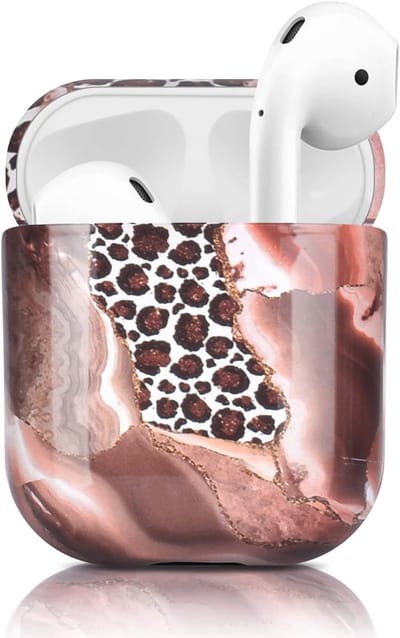 Elegant marmeren luipaardprint AirPods hoes | Beschermhoes voor AirPods 1 en 2 | Schokbestendig en stijlvol