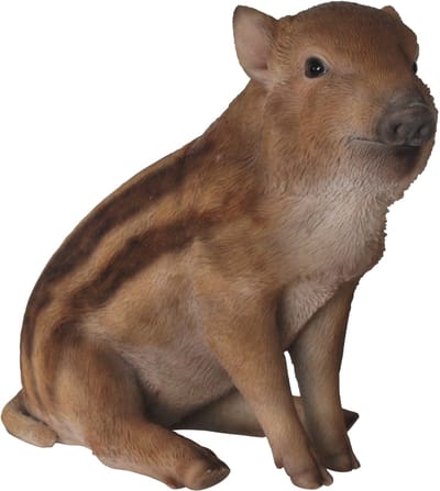 HotAnt Tuinbeeld dieren - Baby wild zwijn zittend (Polystone) - Voor buiten - Tuin decoratie - Cadeau