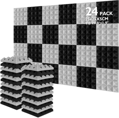 Geluidsdempende panelen - Akoestische Schuimmatten - Geluid Absorber - Echoreductie - voor Opnamestudio's en Thuisstudio's - Akoestisch Studioschuim - Geluidsdemping panelen - Wedge Tiles -