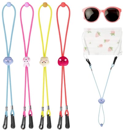 Dailygoods- Brillenband Verstelbaar - Brillenkoord Kinderen - Sportbrilband - Zonnebrilketting - 4 Stuks - Duurzaam Nylon/Siliconen