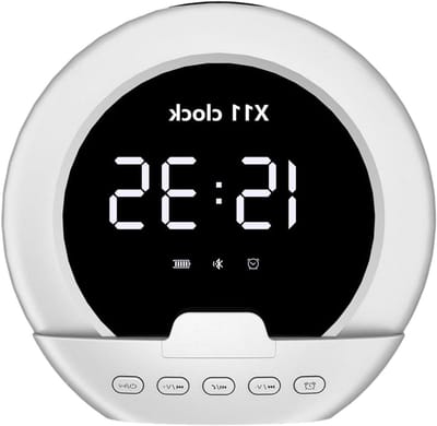 Draadloze Wekker - Digitale Speaker - Tijdmanagement Thuis - Inclusief Telefoonhouder - 8.3cm Breed - Wit