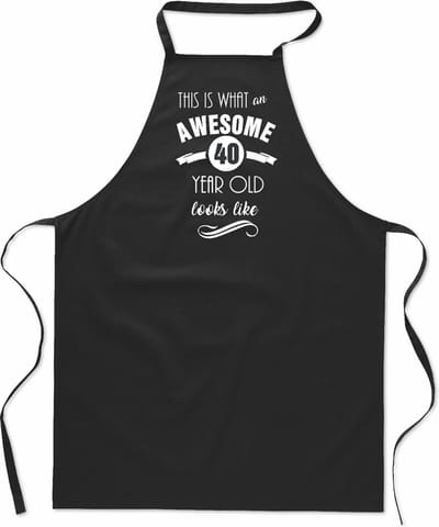 Awesome 40 year - 40 jaar cadeau - keukenschort - katoen - BBQ - verjaardag - zwart